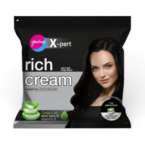 Godrej Expert Rich Creme Hair Color 1.00 Natural Black
