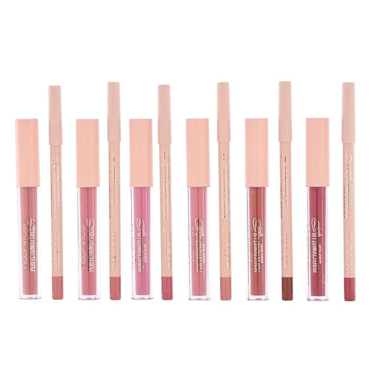 Hudamoji Perfectionist Lip Contour Kit Ultra Matte Finish (Pack of 12)