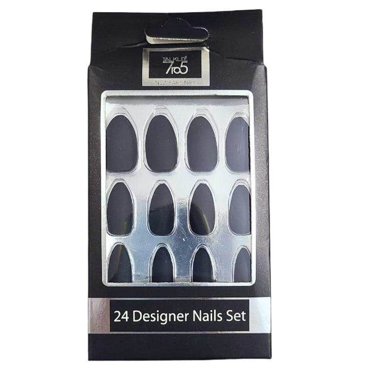 Artificial Acrylic Nails Shade Black (Pack of 24)
