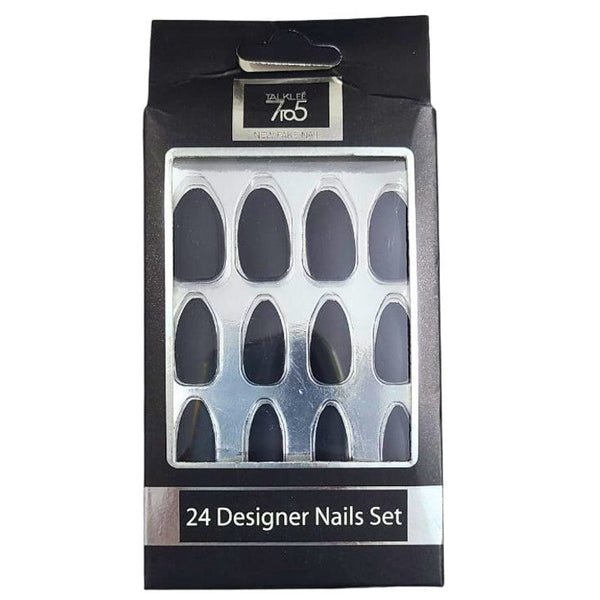 Artificial Acrylic Nails Shade Black (Pack of 24)
