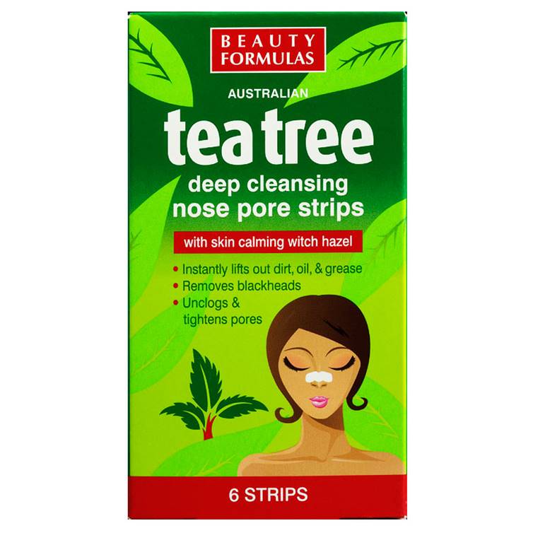 Beauty Formulas Tea Tree Deep Cleansing Nose Pore Strips (Pack of 6)