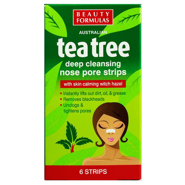 Beauty Formulas Tea Tree Deep Cleansing Nose Pore Strips (Pack of 6)