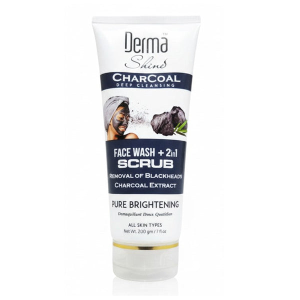 Derma Shine Charcoal Face Wash + Scrub (2 IN 1)