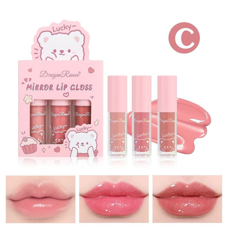 Dragon Ranee Lucky Mirror Lip Gloss Shade C (Pack of 3)