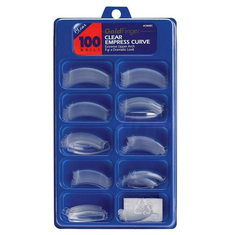 Empress Curve Tips Artificial Clear Nails  (Pack of 100)