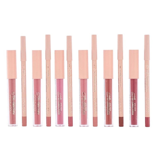 Hudamoji Perfectionist Lip Contour Kit Ultra Matte Finish (Pack of 12)
