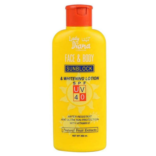 Lady Diana Face & Body Sunblock Whitening Lotion SPF 40