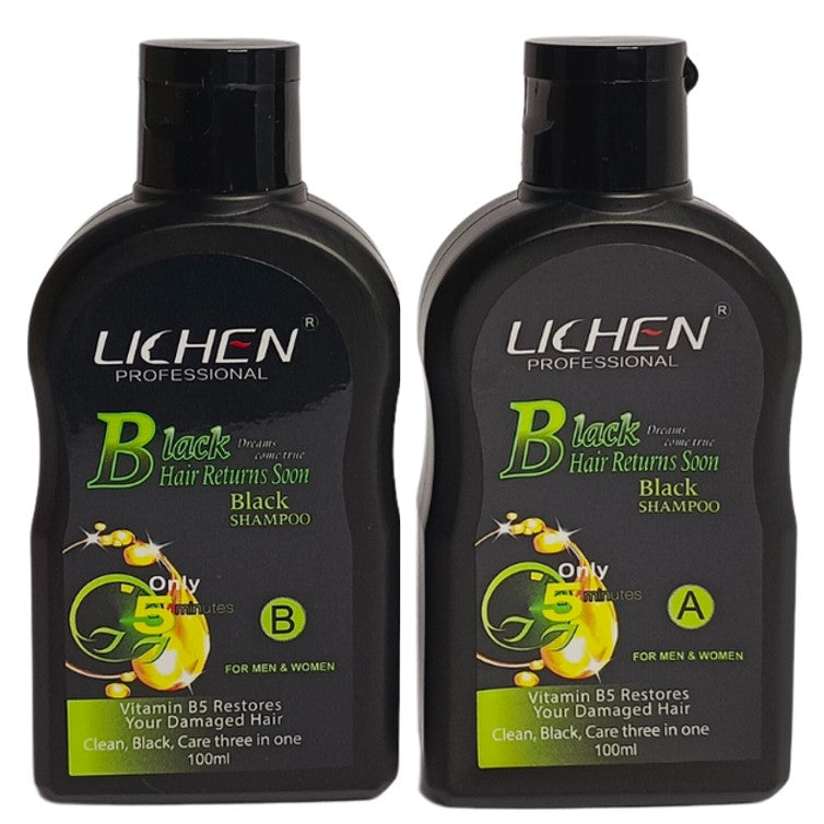 Lichen Black Hair Color Shampoo 100ml x 2 = 200ml (Pack of 2)