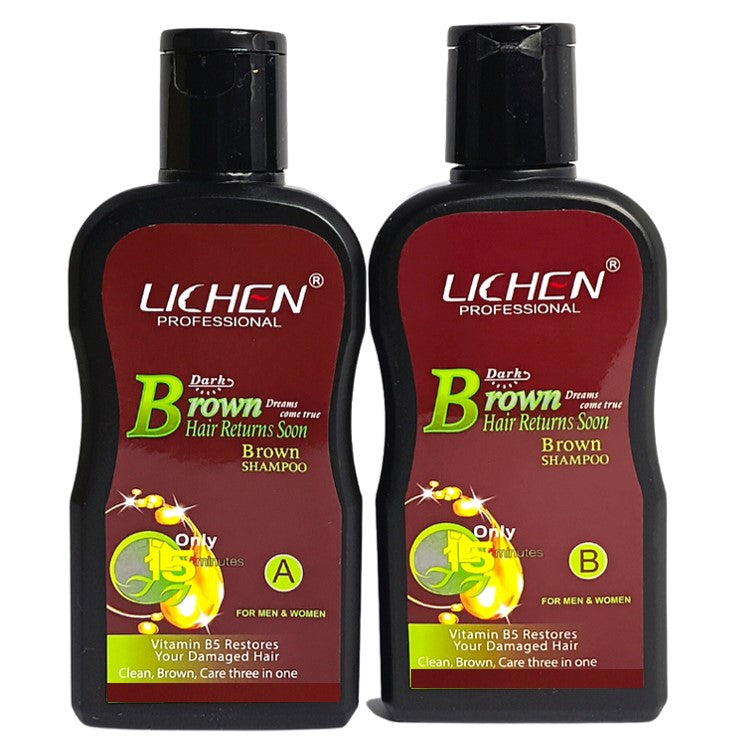 Lichen Dark Brown Hair Color Shampoo 100ml x 2 = 200ml (Pack of 2)