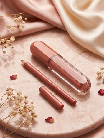 Matte Lip Gloss Liquid Lipstick with Lip Pencil 2 IN 1
