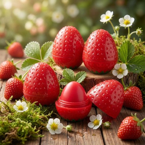Strawberry Shape Moisturizing Hydrating Fruity Scented Lip Balm