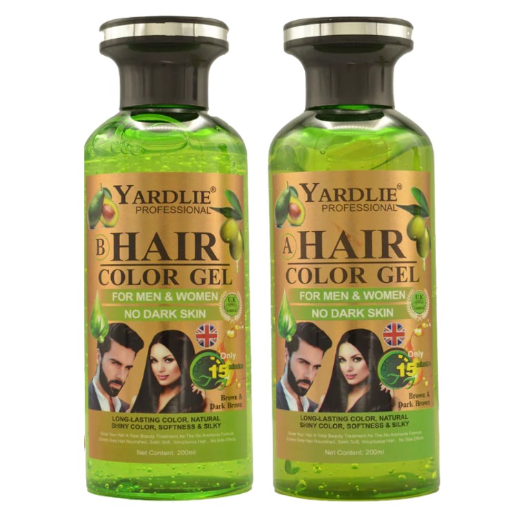 Yardlie Hair Color Gel Dark Brown 400ml (200ml X 2)